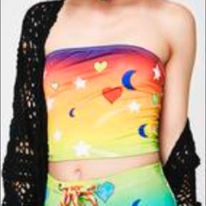 dolls kill colorful tube top